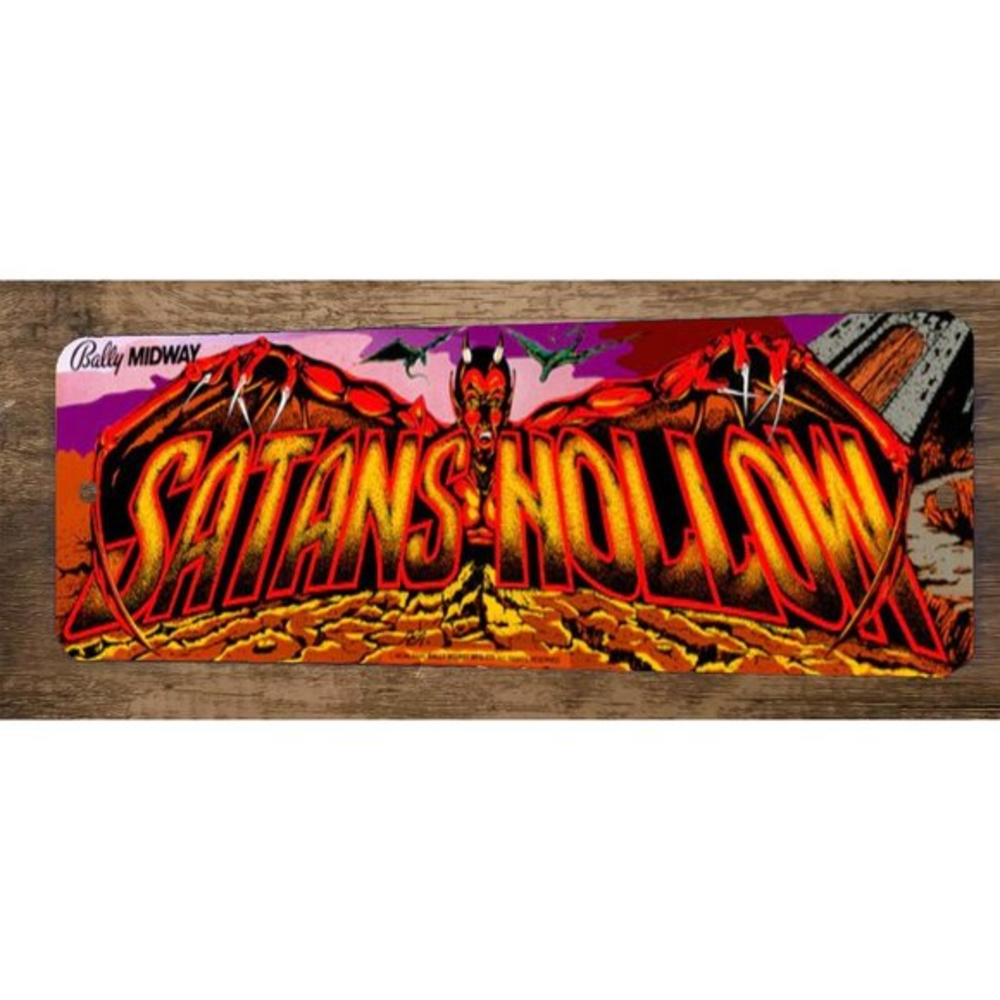 Satans Hollow Arcade 4x12 Metal Wall Video Game Marquee Banner‎ Sign